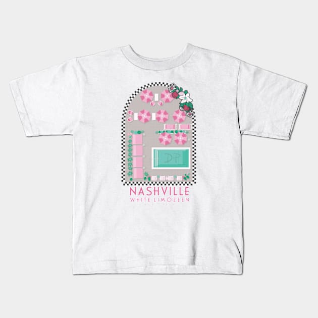 White Limozeen Kids T-Shirt by Taylor Thompson Art